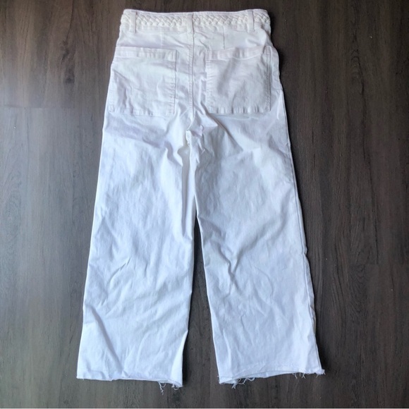 OAT New York Jeans Women’s 8/29 White Denim Wide Leg High Rise Raw Hem Coastal - Picture 4 of 8